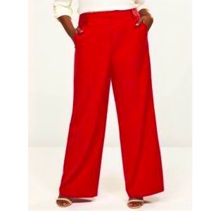 Lane Bryant NWT The Allie Red Wide Leg Trousers sz 20 regular